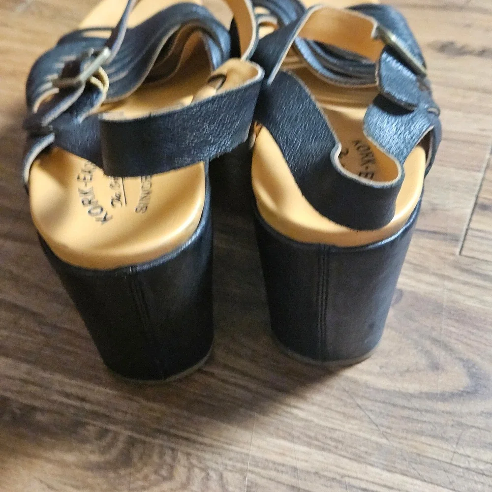Kork-Ease Adelphi Wedge Sandals Leather Strappy Platform Womens 12M K51503